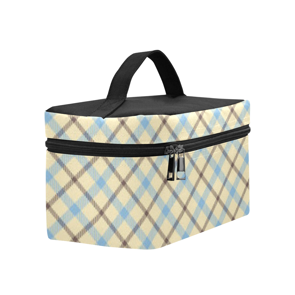 Plain Plaid 2 Diagonal Cosmetic Bag/Large (Model 1658)