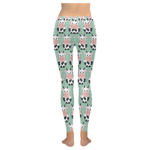 Cute Cow Pattern Low Rise Leggings (Invisible Stitch) (Model L05) | ID ...