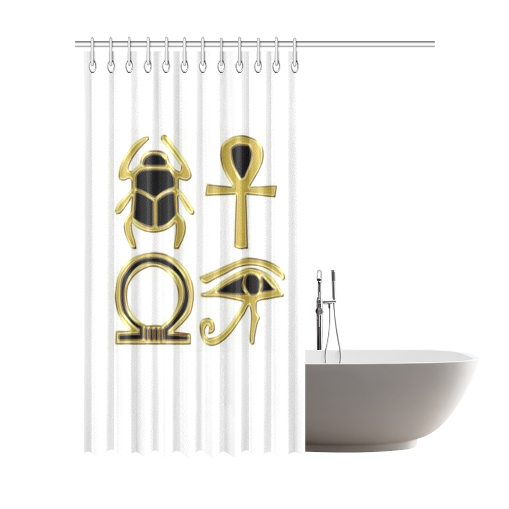 Gold African Symbolism Shower Curtain 72"x84"