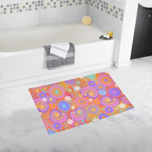 Bath Rug Fun Flowers Print Bath Rug 20''x 32''