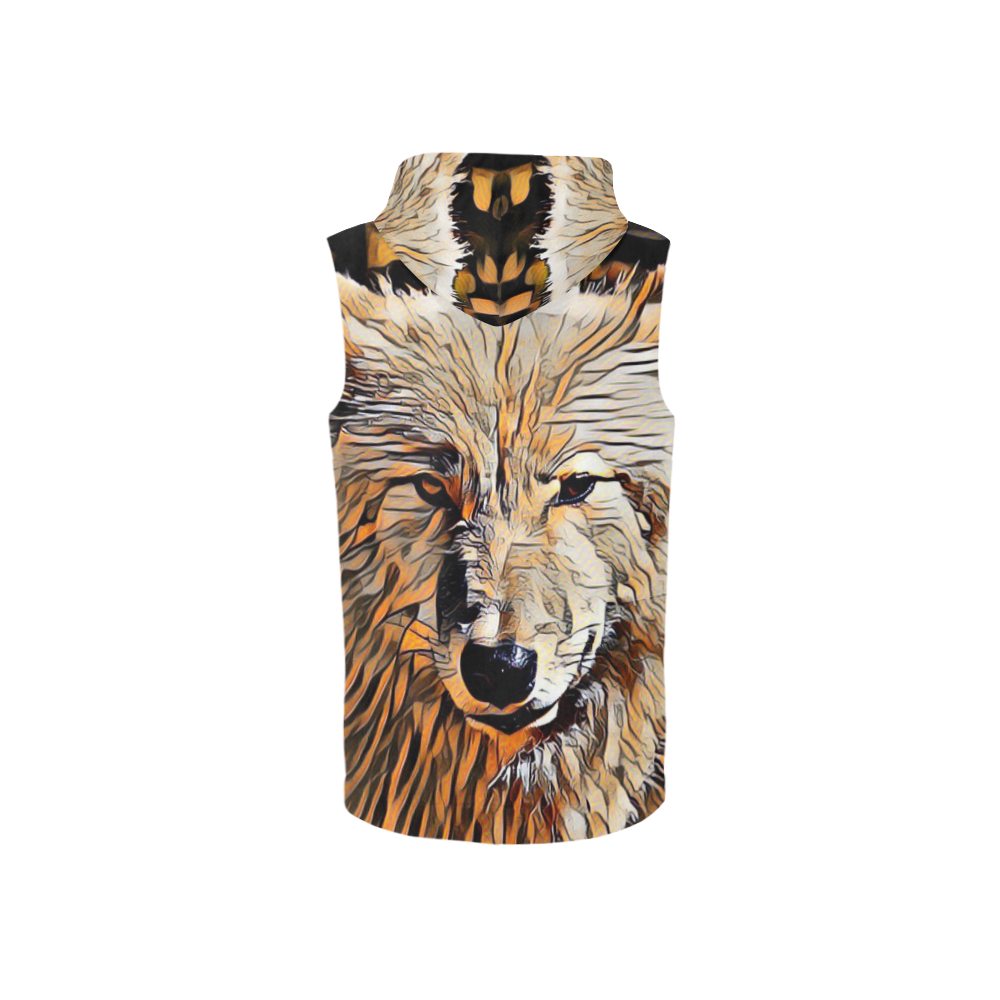 ArtAnimal Wolf by JamColors All Over Print Sleeveless Zip Up Hoodie for Women (Model H16)