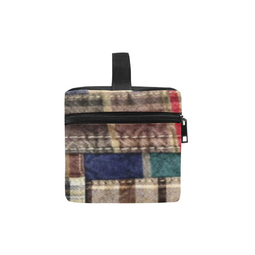 patchwork plaid / tartan Cosmetic Bag/Large (Model 1658)