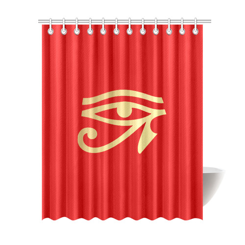 Red/ Gold Eye of Ra Shower Curtain 69"x84"