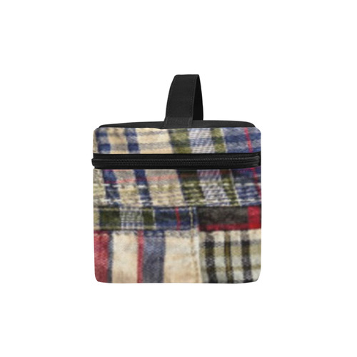 patchwork plaid / tartan Cosmetic Bag/Large (Model 1658)
