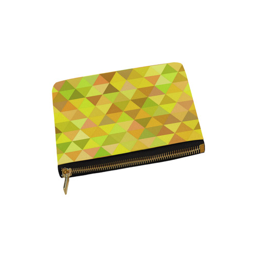 Autumn Colored Triangles Yellow Carry-All Pouch 6''x5''