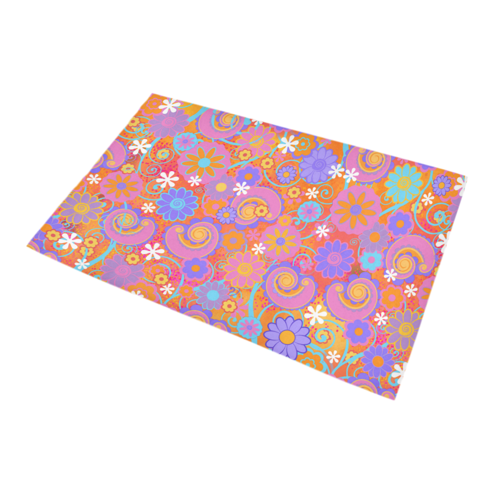 Fun Flowers Print Bath Rug 20''x 32''