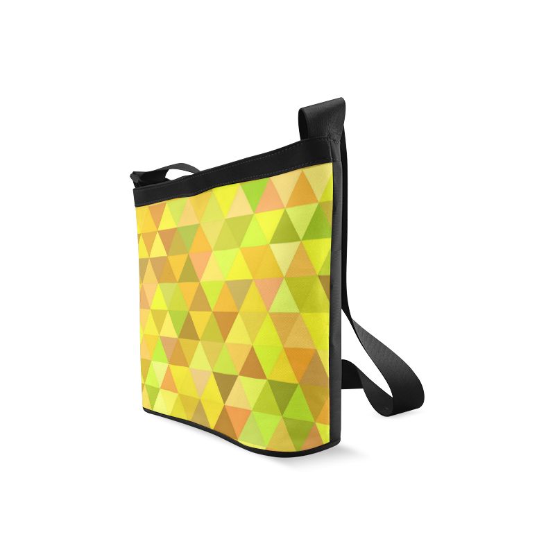 Autumn Colored Triangles Yellow Crossbody Bags (Model 1613)