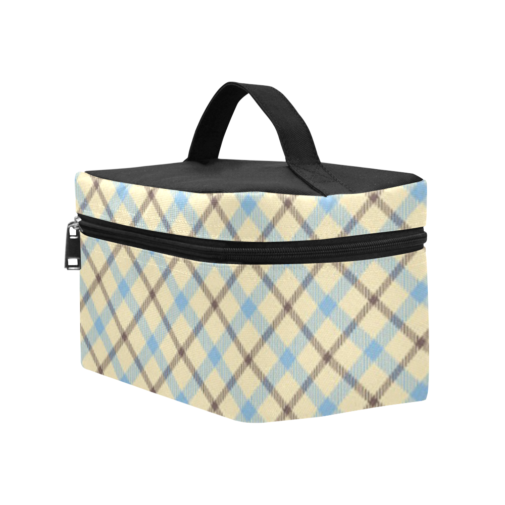 Plain Plaid 2 Diagonal Cosmetic Bag/Large (Model 1658)