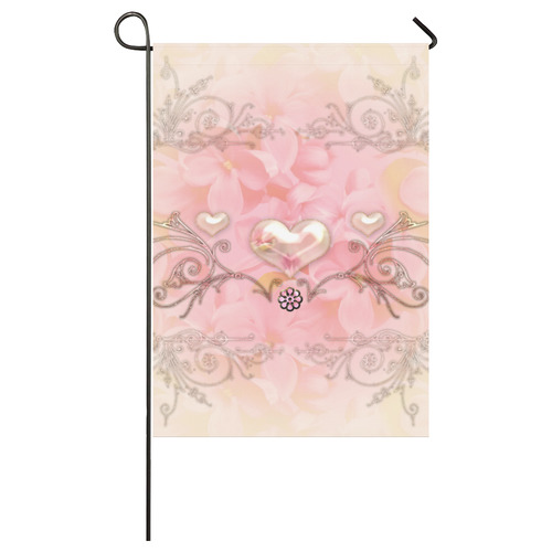 Hearts, soft colors Garden Flag 28''x40'' （Without Flagpole）