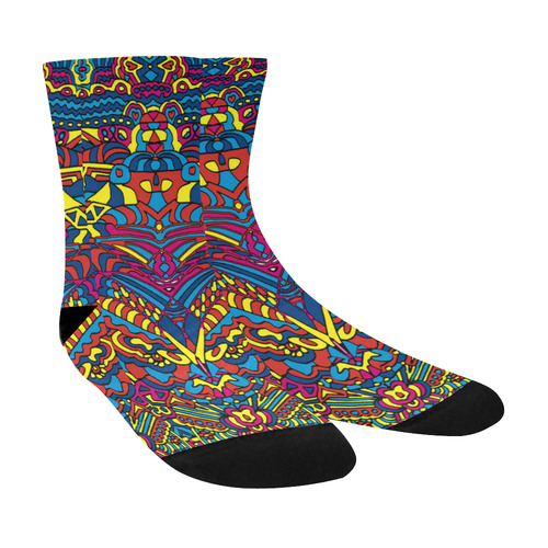 Groovy ZenDoodle Colorful Art Crew Socks