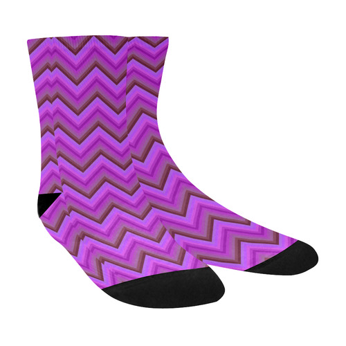 Purples Zigzag Crew Socks