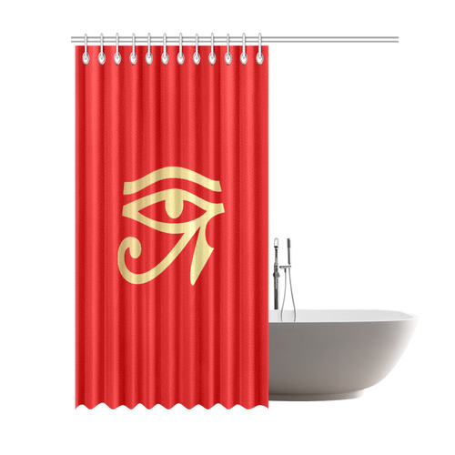 Red/ Gold Eye of Ra Shower Curtain 69"x84"