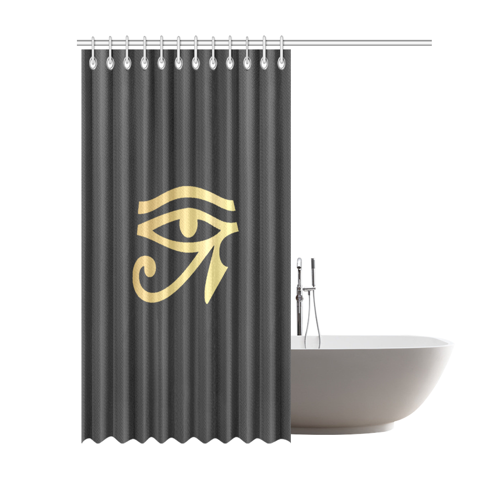 Black/Gold Eye of Ra Shower Curtain 69"x84"