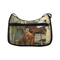 Funny giraffe as a pirate Crossbody Bags (Model 1616)