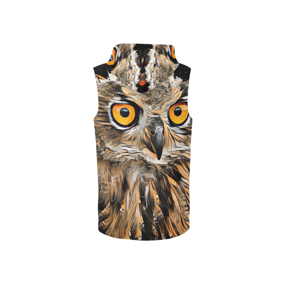 ArtAnimal Owl by JamColors All Over Print Sleeveless Zip Up Hoodie for Women (Model H16)