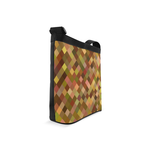Autumn Colored Squares Brown Crossbody Bags (Model 1613)