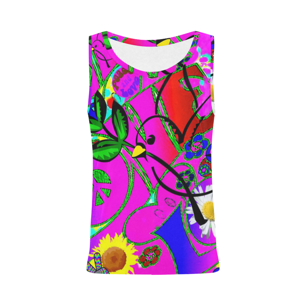 From the "With Love" Fashion Collection All Over Print Tank Top for Women (Model T43)