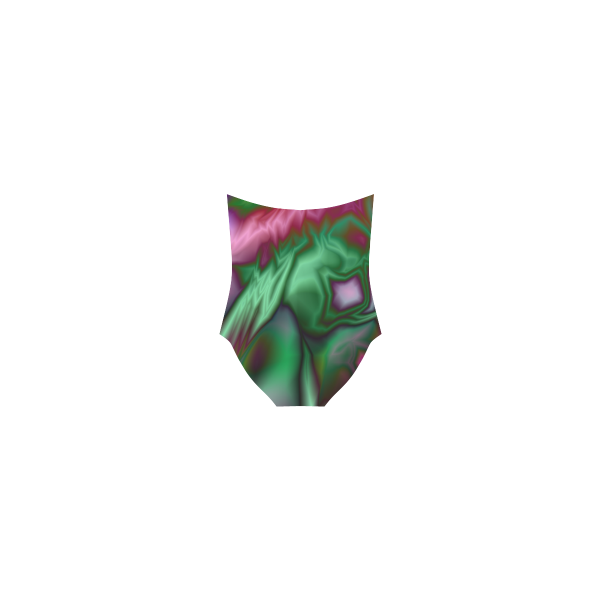 Abstract psychedelic pattern . red and green . Strap Swimsuit ( Model S05)