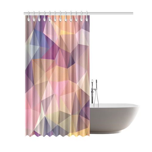 Polygon gray pink Shower Curtain 69"x84"