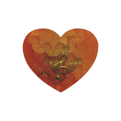 Music, clef in golden metal Heart-shaped Mousepad