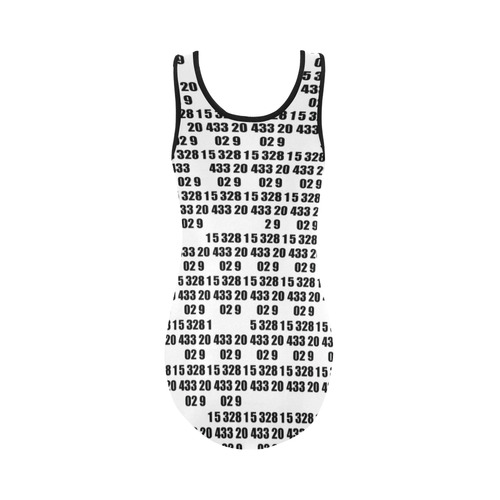 Black and white Math Vest One Piece Swimsuit (Model S04)