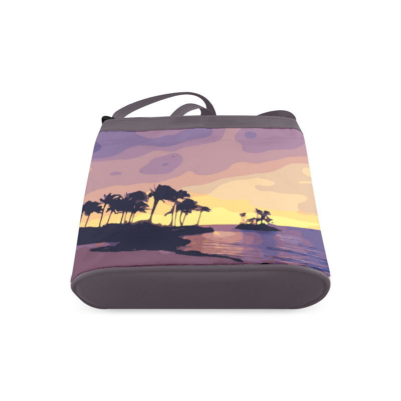 Tropical Beach Palm Trees Sunset Crossbody Bags (Model 1613)