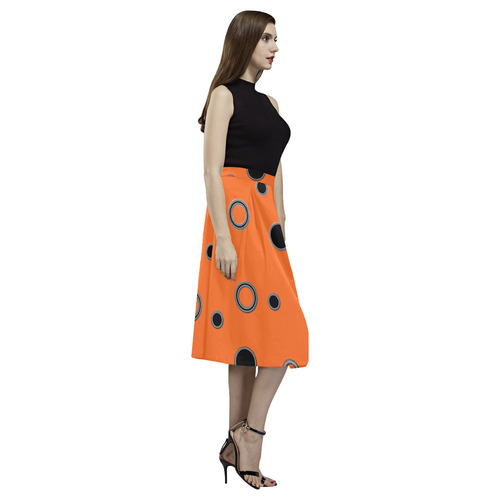 Black Polka Dots Aoede Crepe Skirt (Model D16)