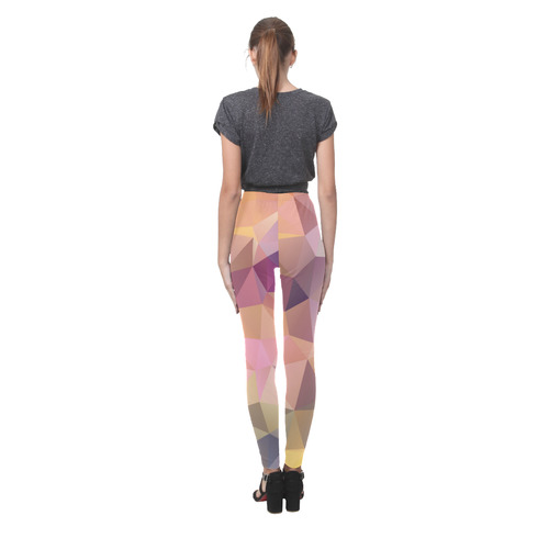 Polygon gray pink Cassandra Women's Leggings (Model L01)