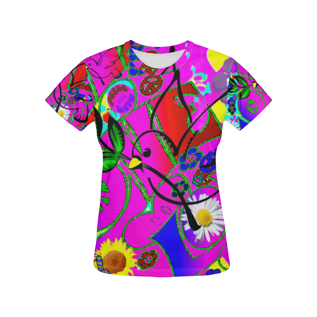 From the "With Love" Fashion Collection All Over Print T-Shirt for Women (USA Size) (Model T40)