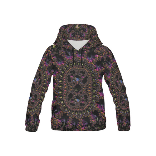 Ancient Aztec Medallion Fractal Abstract All Over Print Hoodie for Kid (USA Size) (Model H13)