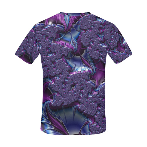 Flowery Tropical Islands Fractal Abstract All Over Print T-Shirt for Men (USA Size) (Model T40)