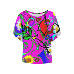 From the "With Love" Fashion Collection Women's Batwing-Sleeved Blouse T shirt (Model T44)