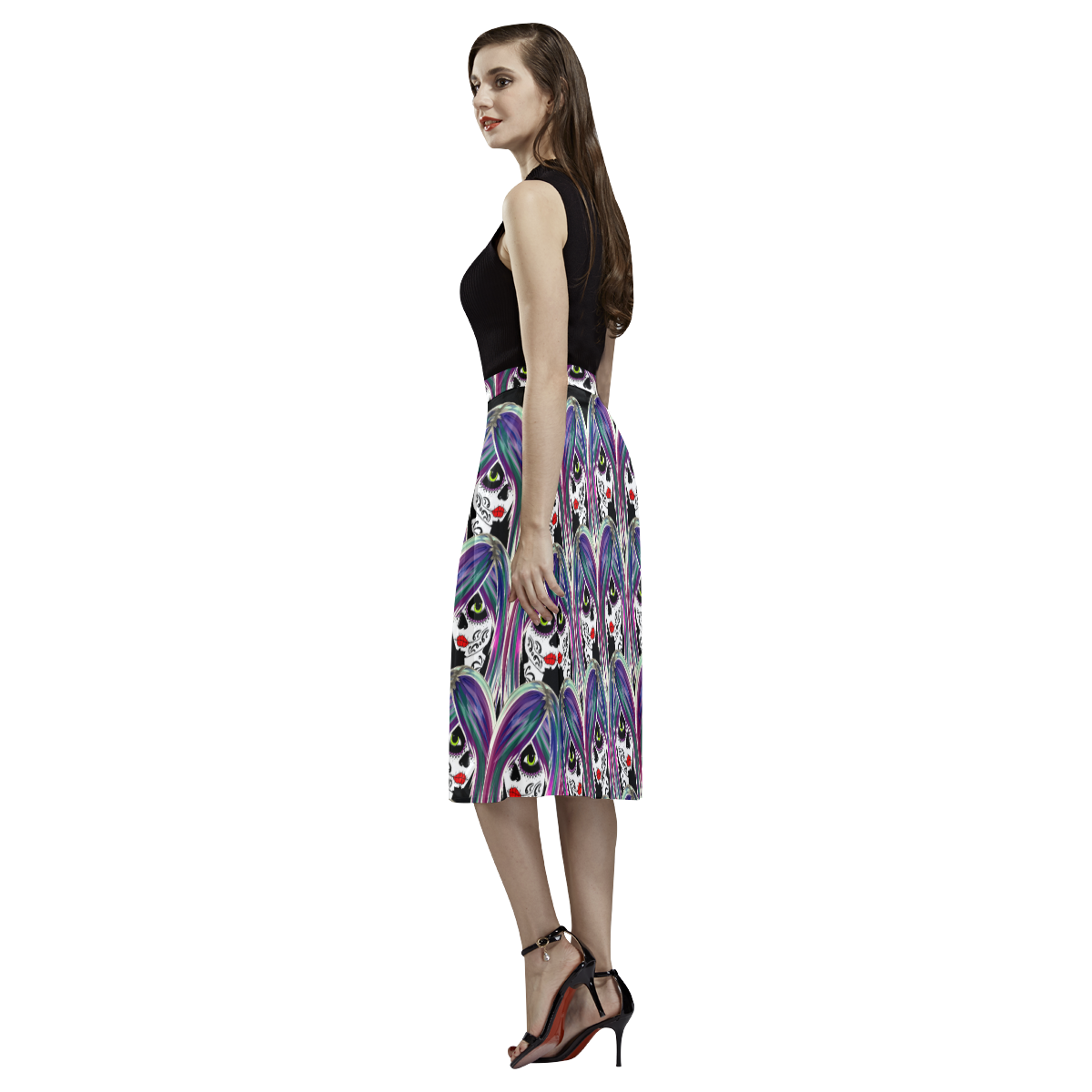 Fashionista gal sugarskull Aoede Crepe Skirt (Model D16)