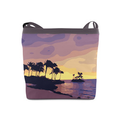 Tropical Beach Palm Trees Sunset Crossbody Bags (Model 1613)