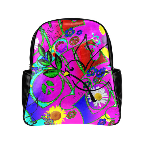 "With Love" Collection Multi-Pockets Backpack (Model 1636)