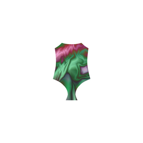 Abstract psychedelic pattern . red and green . Strap Swimsuit ( Model S05)