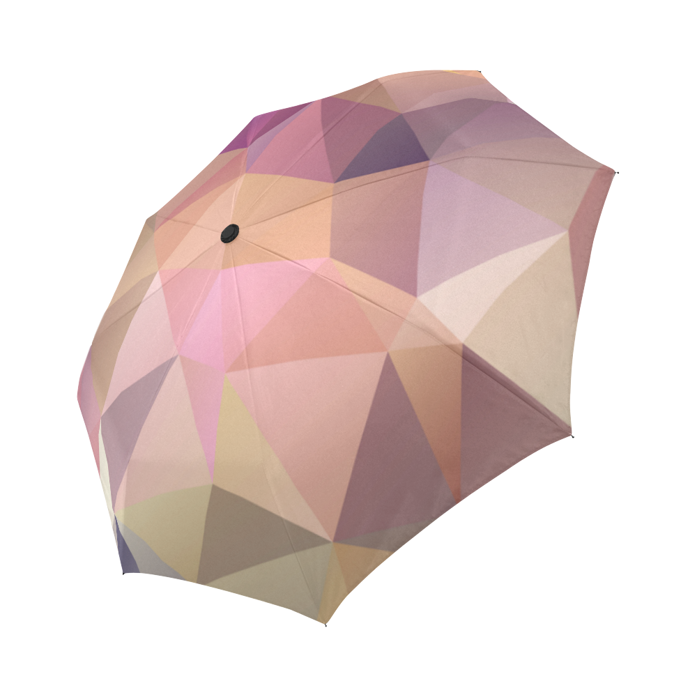 Polygon gray pink Auto-Foldable Umbrella (Model U04)