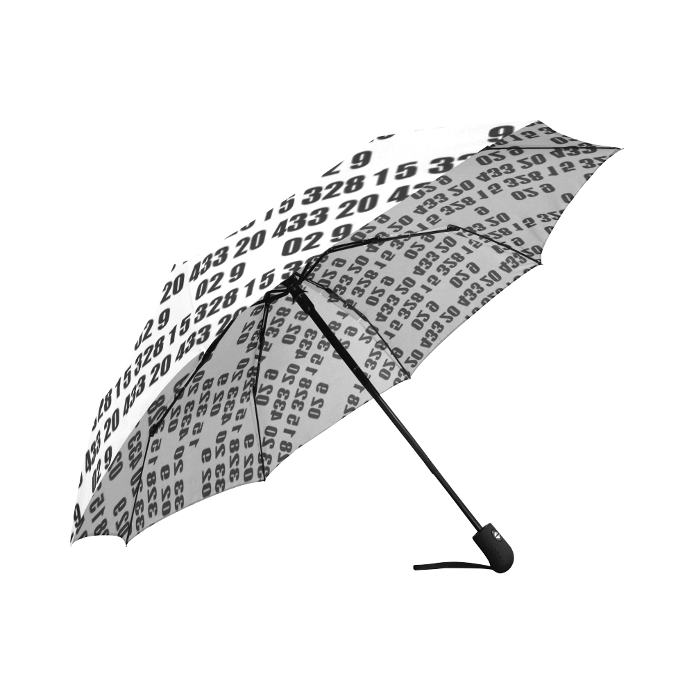 Black and white Math Auto-Foldable Umbrella (Model U04)