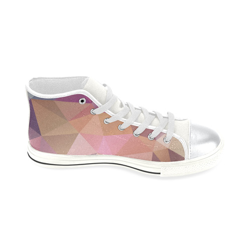 Polygon gray pink High Top Canvas Shoes for Kid (Model 017)