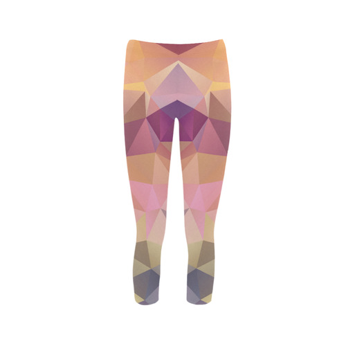Polygon gray pink Capri Legging (Model L02)