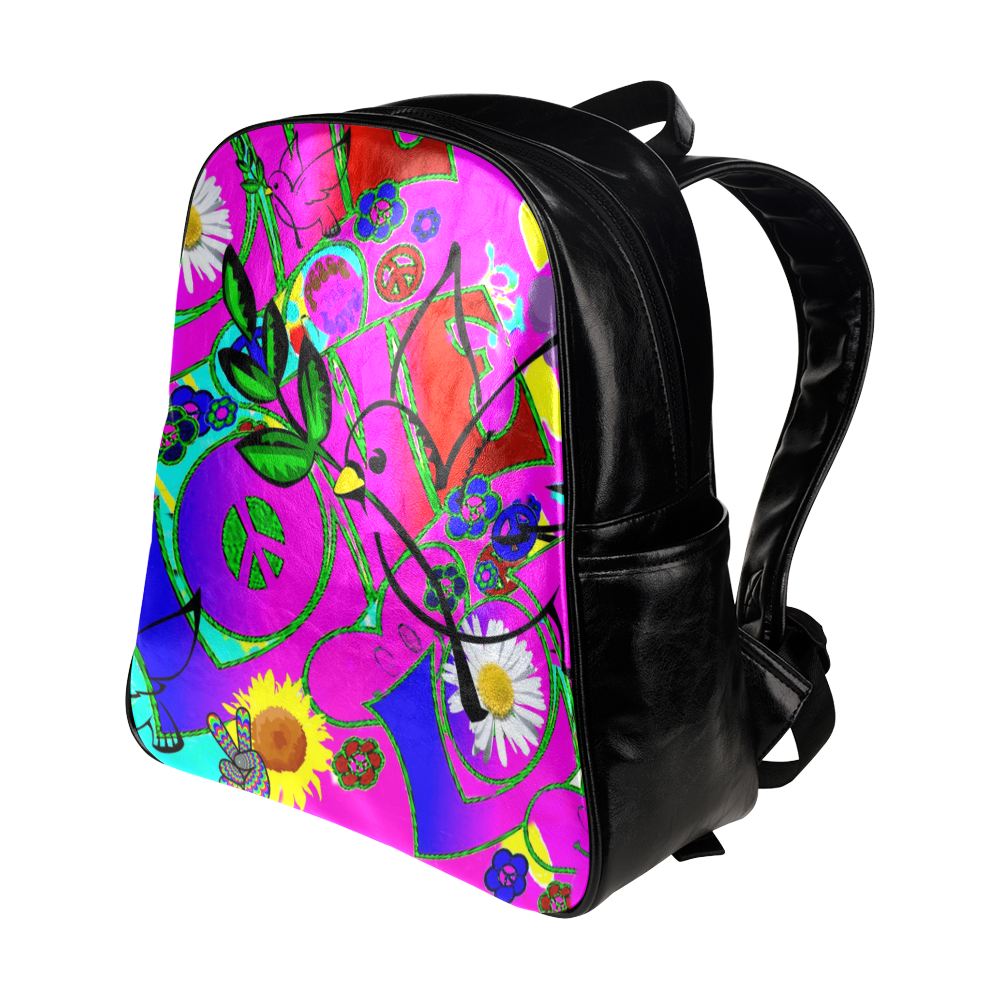 "With Love" Collection Multi-Pockets Backpack (Model 1636)