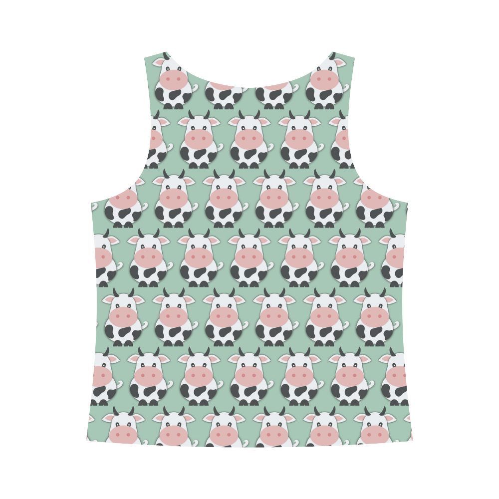 Cute Cow Pattern All Over Print Tank Top for Women (Model T43)