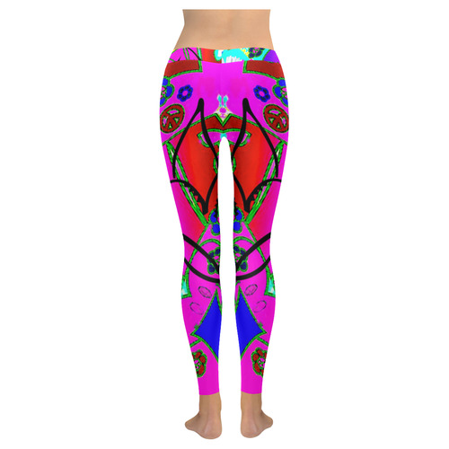 "With Love" Collection Women's Low Rise Leggings (Invisible Stitch) (Model L05)