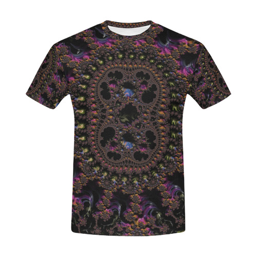 Ancient Aztec Medallion Fractal Abstract All Over Print T-Shirt for Men (USA Size) (Model T40)