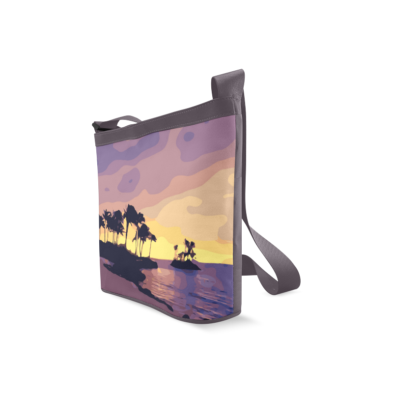 Tropical Beach Palm Trees Sunset Crossbody Bags (Model 1613)