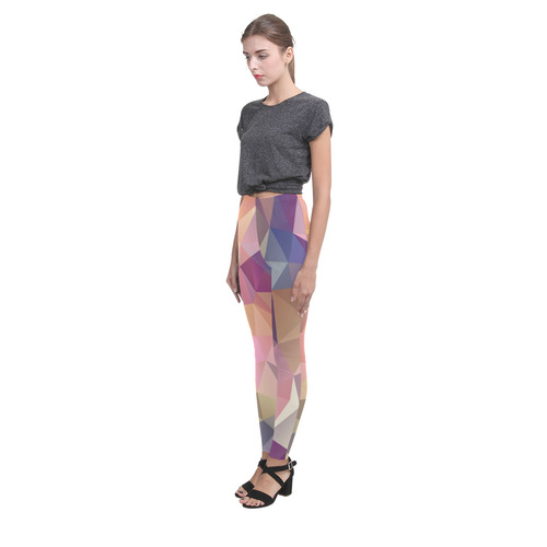 Polygon gray pink Cassandra Women's Leggings (Model L01)