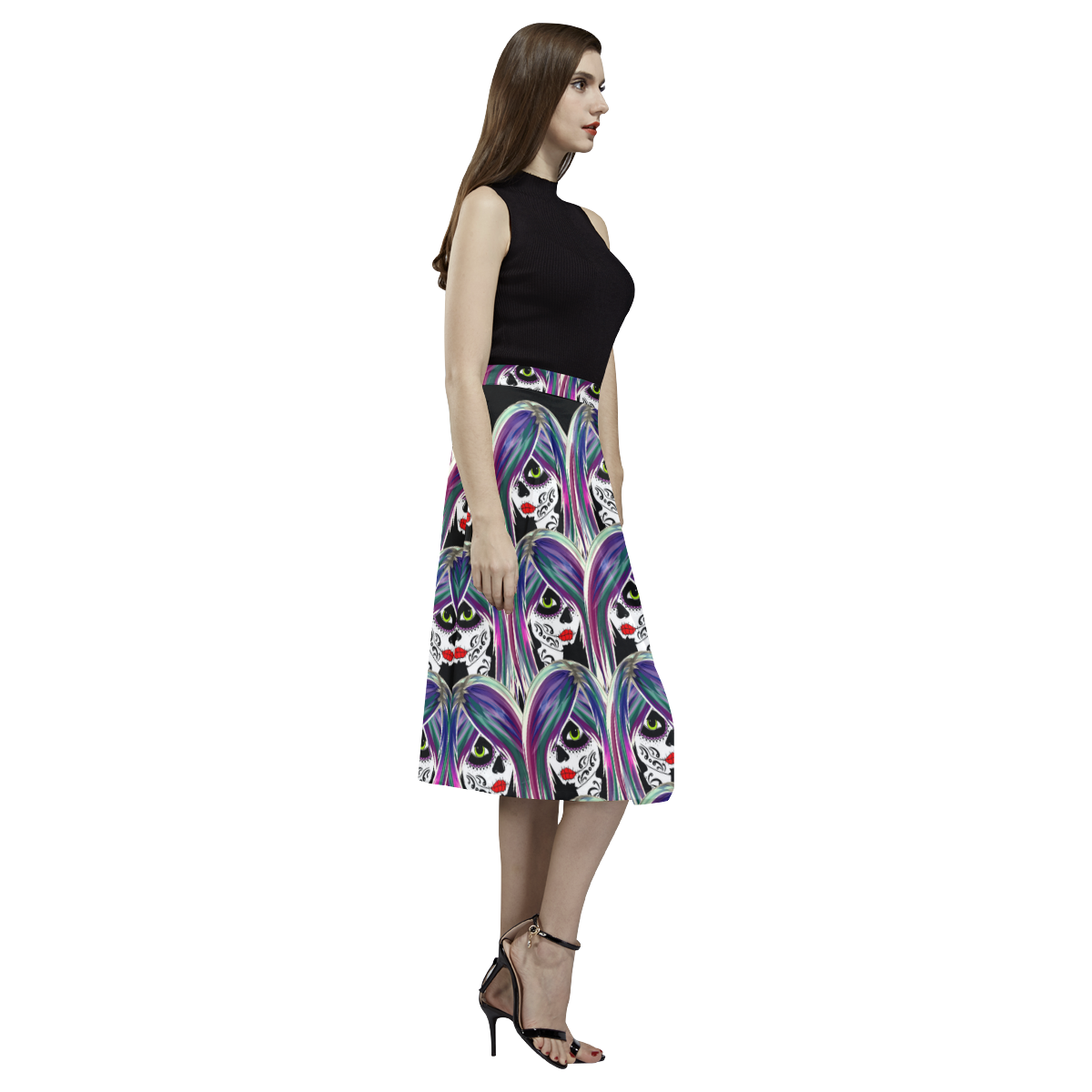 Fashionista gal sugarskull Aoede Crepe Skirt (Model D16)