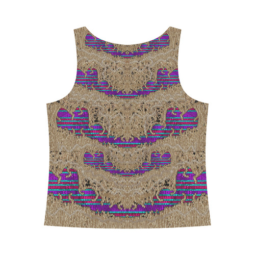 Pearl lace and smiles in peacock style All Over Print Tank Top for Women (Model T43)