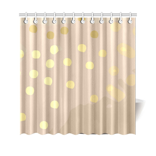 Gold Dots Abstract Shower Curtain 69"x70"