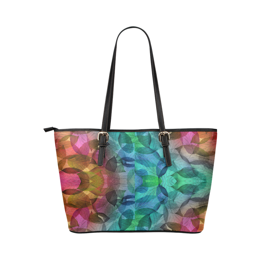 changing seasons 1 Leather Tote Bag/Small (Model 1651)
